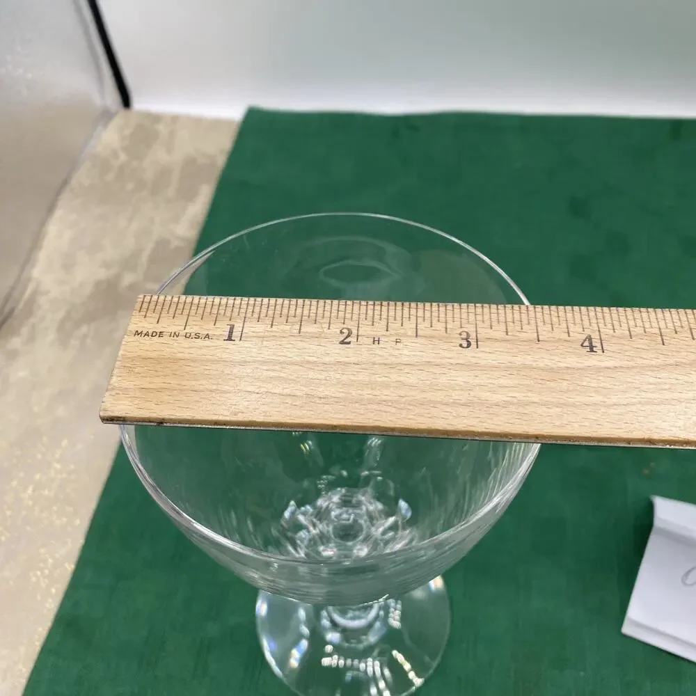 Stuart Minuet Cut Crystal Hand Blown Water Goblet Vertical Lines On Stem 6.5” T